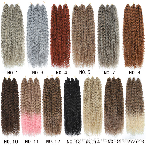 onst Hot New 30" Deep Wave Crochet Hair Bohemia Crochet Hair Synthetic Braiding Hair No Weft Curly Colored Long Soft Natural Wav